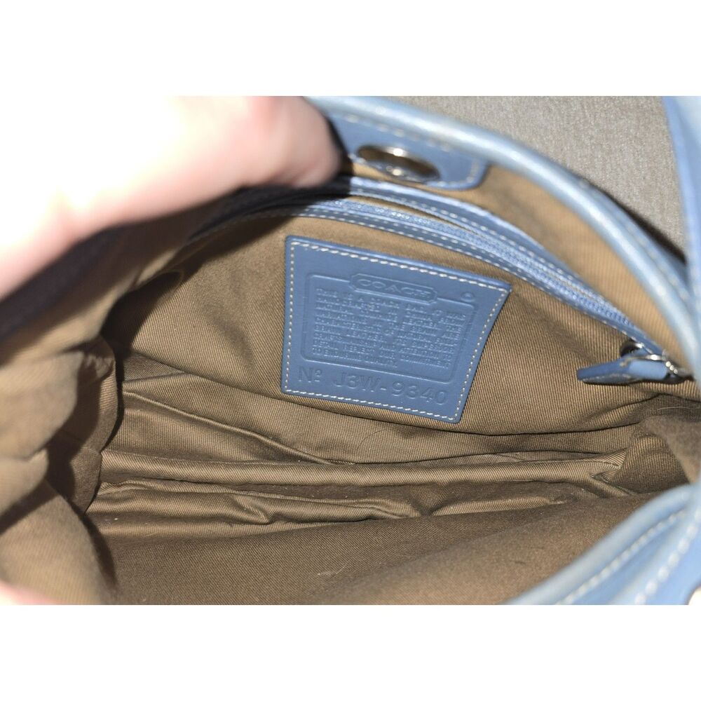 Vintage Coach Legacy Saddle Bag - Light Blue - Picture 8 of 9